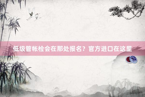 低级管帐检会在那处报名？官方进口在这里
